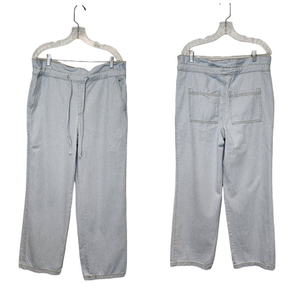Universal Thread Womens Size 6L Pull-On Drawstring Wide Leg Jeans 100% cotton